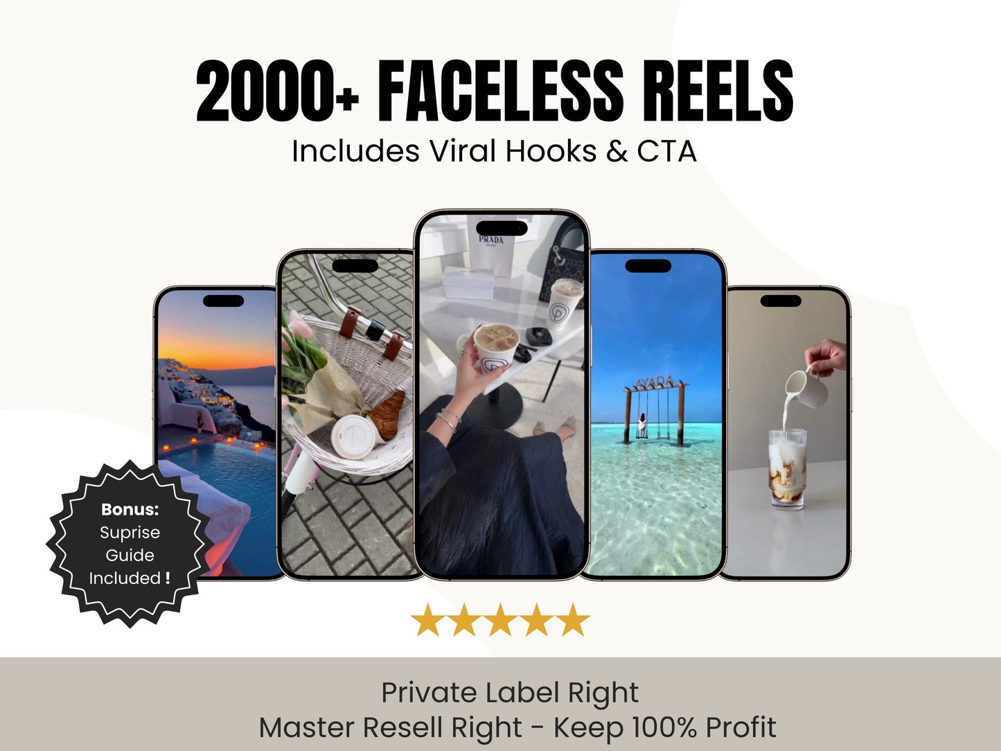 2,000+ Faceless Video Reels | PLR and MRR