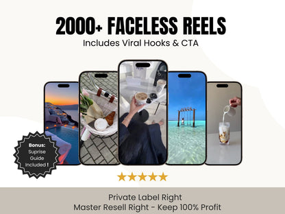2,000+ Faceless Video Reels | PLR and MRR