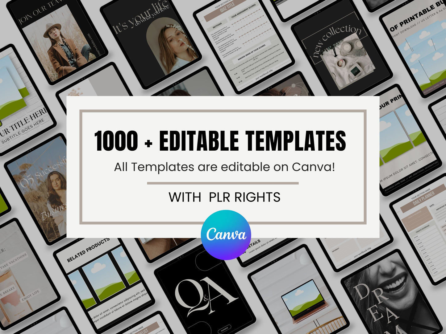 1000+ Editable Canva Templates | with PLR